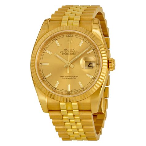 rolex gold datejust men|Rolex Datejust 18kt gold watch.